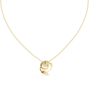 UNIQUE ROSE FLORAL LAB GROWN DIAMOND <b>PENDANT</b> SET IN 18KT <b>SOLID</b> YELLOW <b>GOLD</b> FOR ENGAGEMENT WEDDING VALENTINE GIFT EVERYDAY WEAR - Product Image 2