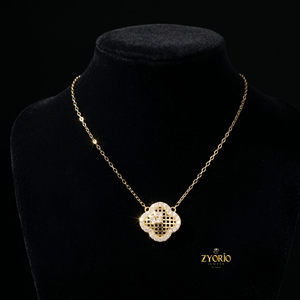 High Quality FuLong 18K Solid Gold Flower Shape Micro Insert Necklace Trendy Oval Cut Zircon Choker Weddings Gifts Link Chain - Product Image 2