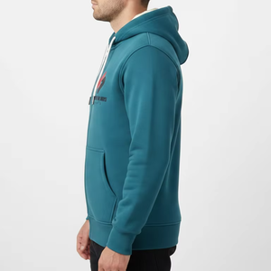 Sudadera con capucha para hombre, de algodón grueso, estilo oversize, holgada, informal, lisa, con cremallera completa, personalizable. - Product Image 2