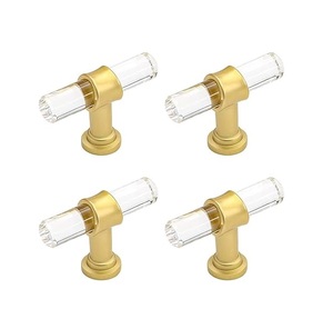 Customize Logo Kitchen Acrylic Door <b>Wardrobe</b> Furniture Cabinet Handle Polished Gold Acrylic Brass Handle Furniture Hot Selling - Product Image 6