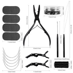 Kit de Herramientas para Extensiones de Cabello con Diseño de Logotipo Personalizado, Kit de Instalación de Extensiones de Cabello, Herramienta de Prensado Metálica, Gancho para Tirar, Enhebrador de Lazos - Product Image 1
