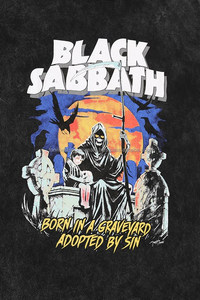 T-shirt da uomo <span class=keywords><strong>Black</strong></span> <span class=keywords><strong>Sabbath</strong></span> a maniche corte, girocollo, stampa frontale teschi, stile vintage, vestibilità regolare, 100% cotone jersey lavorato a maglia - Product Image 3