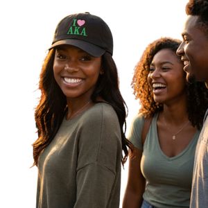 AKA I Love Hat Black Adjustable Cotton <b>Baseball</b> <b>Cap</b> with Embroidered Greek Sorority Headwear for Women Casual Wear - Product Image 2