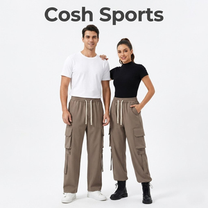 Cosh Sports Pantalons cargo pour hommes – Pantalons Techwear à coupe ample avec cordon de serrage et design multi-poches - Product Image 1