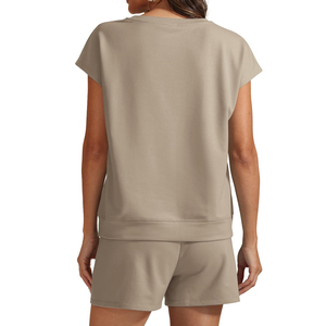 High Quality Breathable Women's <b>Sets</b> Active Wear Training Use Drop Shoulder Shorts Shirts Summer Streetwear <b>Sets</b> For Women's - Product Image 6