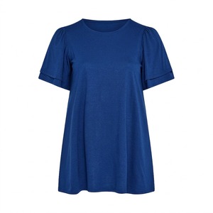 T-shirt Femme Vintage Tendance Personnalisé Séchage Rapide Respirant Anti-Plis 100% Coton Été Manches Courtes Col V Coupe Ajustée - Product Image 1