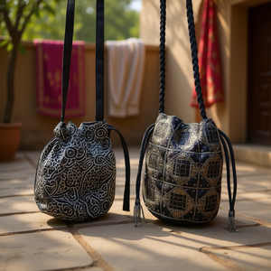 Sac à main de luxe traditionnel indien, multicolore, orné de perles de verre, durable, artisanal, avec poignée baguette, fait main, mode décontractée - Product Image 3