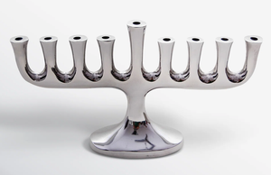 Luxury Traditional Judaica Hanukkah Christmas <b>Lantern</b> Tapered Metal Handmade Elegant Bronze/<b>Silver</b> Plated Jewish Candle Holders - Product Image 1