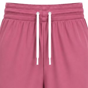 Shorts de basketball personnalisés pour hommes, couleur rose poudré, avec panneaux latéraux géométriques blancs, en maille respirante, pour l'entraînement sportif et la gym - Product Image 5