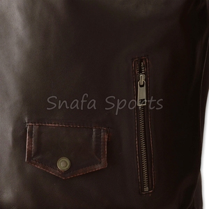 Classic Vintage Men <b>Leather</b> <b>Jacket</b> Durable Stylish Warm Men Winter <b>Leather</b> <b>Jacket</b> <b>Retro</b> Fashion Outerwear Collection - Product Image 3