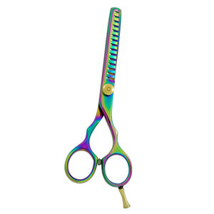 Professional <b>Barber</b> Thinning Scissors German Stainless Steel Sharp <b>Blade</b> Tip Multi Color Salon Use Gold Screw - Product Image 2
