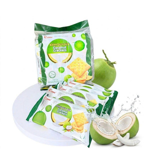 Wholesale Best price Coconut Crackers 220g Square Crispy Biscuits Low-Salt Snack Bag <b>Pack</b> ODM OEM Offer Free Samples - Product Image 5