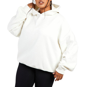 Sweat à capuche tissé ample pour femme, col montant, mélange de coton, pull décontracté, streetwear d'extérieur, vêtement chaud d'hiver - Product Image 1