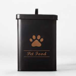 Nouveauté : Contenant de stockage pour aliments pour animaux de compagnie, en métal, hermétique, rectangulaire, capacité 10-20L, design minimaliste pour la cuisine - Product Image 2