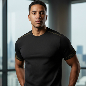 Custom Logo Men’s Gym T-Shirt Dry Fit Breathable Compression Shirt Performance <b>Athletic</b> Training Wear Wholesale Workout Tee - Product Image 6