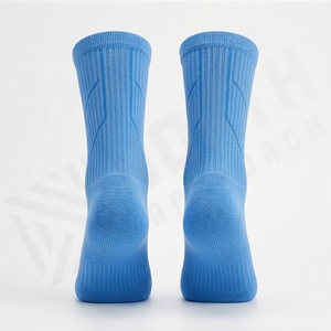 Crew <b>Socks</b> Solid Blue 100% Cotton Breathable Knitted Regular Fit Adults Daily Wear Spring Season - Product Image 2