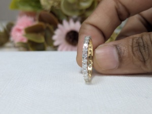 Anillos de Boda de Eternidad Completa con Banda de Moissanita Blanca VVS Color D, Corte Brillante, Engaste de Garras, Oro de 14k/18k - Product Image 4