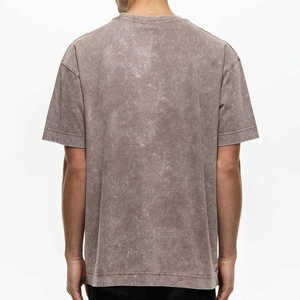 เสื้อยืดผู้ชายทรงโอเวอร์ไซส์ สตรีทแวร์ ไหล่ตก ผ้าคอตตอน 100% คุณภาพสูง ซักย้อมสีแบบวินเทจ  โลโก้สั่งทำได้ - Product Image 4