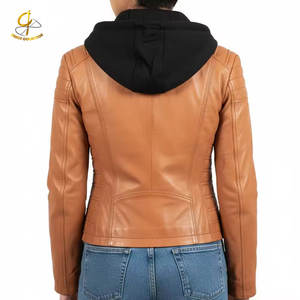 Veste à capuche pour femme en coton et fibre de bambou, coupe ajustée, hiver, fermeture éclair, doublée, tricotée, imperméable, séchage rapide, vêtement d'extérieur - Product Image 3