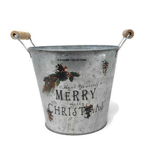 Cubo de decoración navideña para sublimación, hecho a mano, con asa dorada, para interiores, ideal como regalo empresarial, producto superventas. - Product Image 6