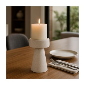 Support de bougie cylindrique en cuivre finition mate pour la décoration de Noël à la maison, couleur et taille personnalisables - Product Image 1