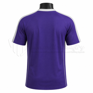 Camiseta de Fútbol Personalizada con Cuello en V, Manga Corta, Franja Blanca en el Hombro, Transpirable, de Secado Rápido, Uniforme de Equipo, Venta al Por Mayor, OEM - Product Image 2