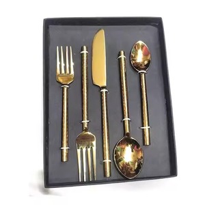Luxury Brass Cutlery Set <b>Gold</b> Tone Dining Flatware Utensil Collection Premium <b>Table</b> Decor For Restaurant - Product Image 2