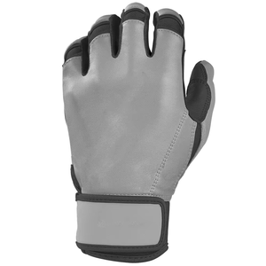 Guantes de Bateo de Béisbol de Cuero Gris Ecológicos al por Mayor de Tombola Sports, con Cierre de Gancho y Bucle Acolchado, Unisex para Adultos - Product Image 4