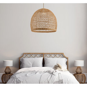 โคมไฟระย้าหวายธรรมชาติ14 "18" 24 "แบบมีสายติดตั้งสำหรับห้องรับประทานอาหารห้องครัวห้องนอนเกาะ - Product Image 2