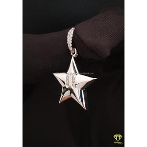 1. Pendentif élégant en forme d'étoile avec diamant moissanite numéro 11, argent sterling 925, bijoux de luxe tendance - Product Image 4
