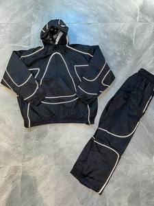 Nuevo Conjunto Deportivo Impermeable y Cortavientos, Estilo Holgado, Chaqueta y Pantalón de Nylon Liso, Reflectante, para Hombre - Product Image 6