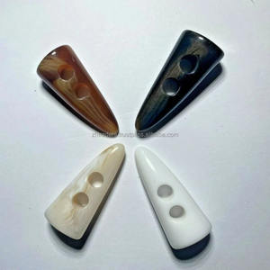 Luxury Eco-Friendly Handmade Horn Coat <b>Toggles</b> Flat Buttons with Oval Pattern for Jackets-Organic Material - Product Image 1