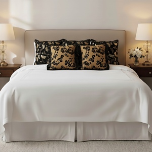 Ensemble de 6 coussins SOGA de 45 cm, couleur moutarde dorée, velours floral à volants et 4 housses de coussin décoratives vintage à motifs papillons - Product Image 4