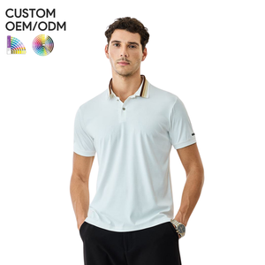 เสื้อถักลำลองผู้ชายแบบเรียบ  รับทำโลโก้ตามสั่ง OEM/ODM |   เสื้อยืดแขนสั้นผ้าฝ้าย 100% คุณภาพสูง ระบายอากาศได้ดี ปรับแต่งได้ - Product Image 5