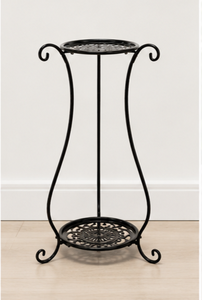 Support à fleurs en fer à double couche avec finition peinte pour décoration de jardin intérieur/extérieur, forme irrégulière autoportante - Product Image 3