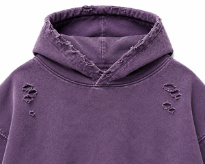 Sweat à capuche uni effet vieilli en coton premium, coupe oversize, délavé à l'acide, personnalisable pour les marques de vêtements - Product Image 2