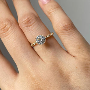 1.50 Carat Round Lab Grown Diamond <b>Solitaire</b> <b>Ring</b> 14K Gold IGI Certified Twisted Rope Band Custom Engagement Diamond <b>Ring</b> - Product Image 1