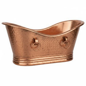 Bañera de cobre antiguo martillado a mano con pedestal, bañera ovalada de metal de lujo para baño, excelente precio. - Product Image 6