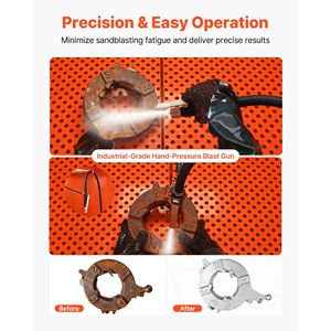 Cabine de sablage en acier robuste de 245 gallons avec réservoir de médias pressurisé de 32 gallons, roues incluses - Product Image 4