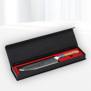 Couteau de chef en acier Damas 8-9,9 pouces, forgé à la main, style japonais, manche en bois de résine, finition satinée, couteau de cuisine, fabricant OEM - Product Image 5
