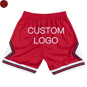 Shorts de basketball personnalisés pour hommes, séchage rapide, respirants, en tissu tricoté, avec cordon de serrage, 100 % polyester, entraînement sportif, OEM - Product Image 4