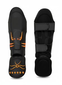 Vente en gros de protège-tibias de Muay Thai personnalisés avec impression sérigraphique, en cuir PU, pour le kickboxing, la MMA et les arts martiaux - Product Image 3