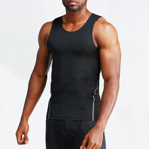 Men's <b>Black</b> Sleeveless <b>Tank</b> <b>Top</b> O-Neck Knitted Quick Dry Sporty Solid Color Workout Wear Fitness Singlet <b>Tank</b> <b>Tops</b> - Product Image 1