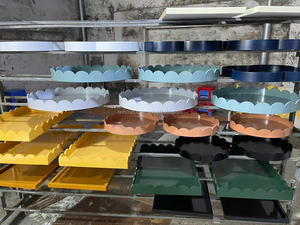 Custom Bohemian Neutral Tone Color Lacquer <b>Placemats</b> Plates Sustainable Wedding Table Decoration Handmade HNH Craft Vietnam - Product Image 2