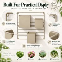 Support mural vertical en métal pour trois pots de fleurs, idéal pour l'intérieur et l'extérieur