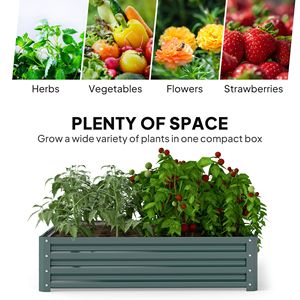Galvanized 4x4 Steel <b>Frame</b> Raised Garden Bed Green for Vegetables Flowers <b>Plants</b> Herbs-Garden Buildings - Product Image 4