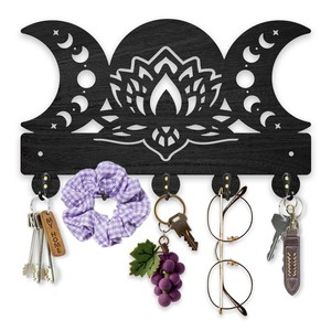 Acacia Wood with Holly Wood Inlay wooden <b>key</b> holders and wall hooks OEM Custom Wholesale | Aqdus Saleem India - Product Image 2