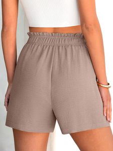 Shorts Casuales de Verano para Mujer, de Cintura Alta, en Spandex/Poliéster, Transpirables, de Secado Rápido, Ecológicos y Ligeros, Ideales para Vacaciones - Product Image 6