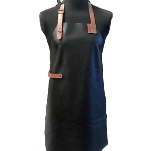 HARAZ INTERNATIONAL Unisex Cowhide Leather <b>Work</b> Apron Brown Leather Straps <b>Waterproof</b> Needle Detection Seamless Fusing Workshop - Product Image 1