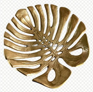 Venta al por mayor de aluminio personalizado de oro moderno hecho a mano bandeja decorativa decoración del hogar Metal de lujo elegante bandeja de fruta - Product Image 5